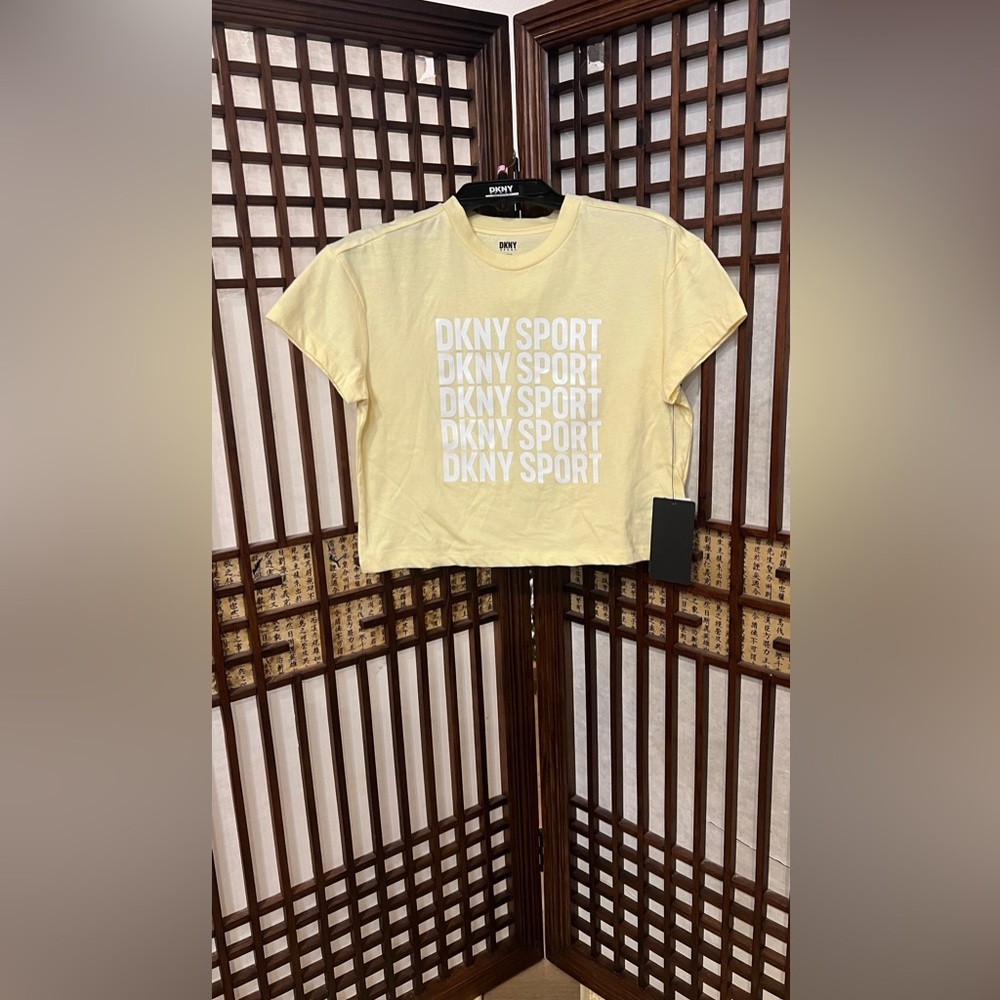 DKNY Sport Light Yellow Girls' Top and Grey Shorts (2-piece set)